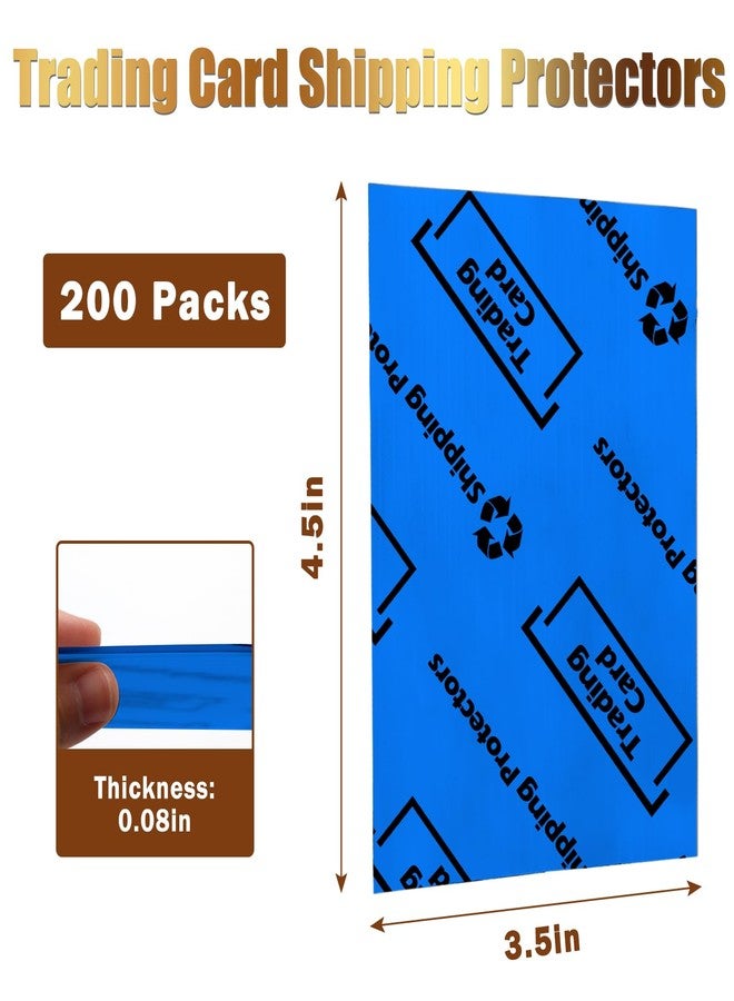 Ahier 200 Pack Trading Card Shipping Protectors, AHIER 3.5'' x 4.5'' Trading Card Shipping Supplies Cardboard Inserts for Mailers, Plastic Semi Rigid Precut Card Savers for Trading Card Packaging (Blue) - Image 2