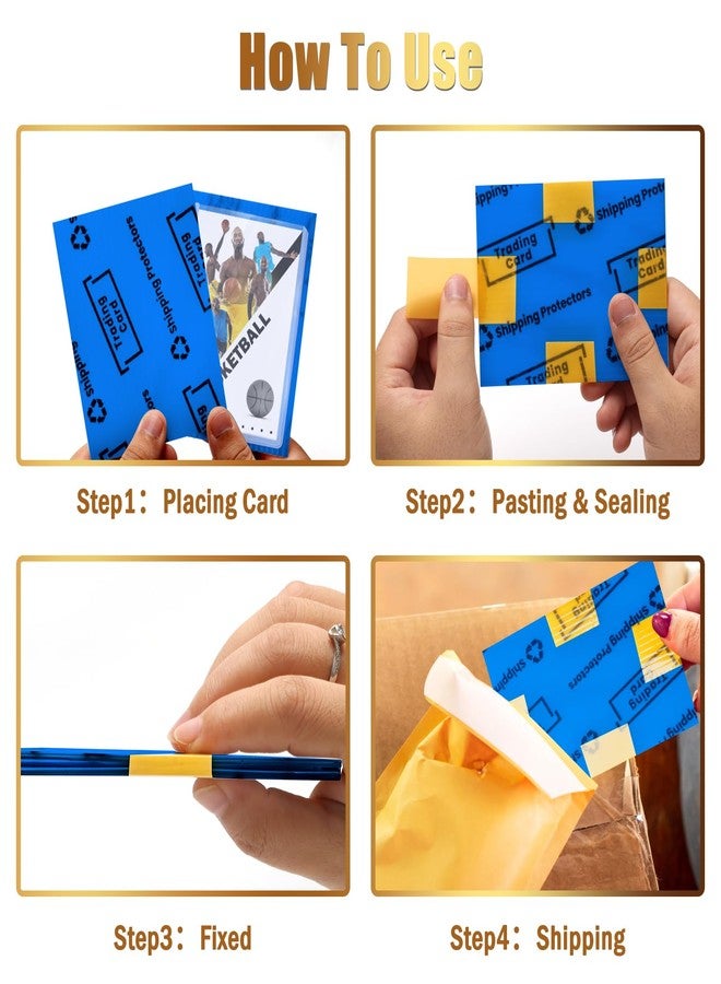 Ahier 200 Pack Trading Card Shipping Protectors, AHIER 3.5'' x 4.5'' Trading Card Shipping Supplies Cardboard Inserts for Mailers, Plastic Semi Rigid Precut Card Savers for Trading Card Packaging (Blue) - Image 5