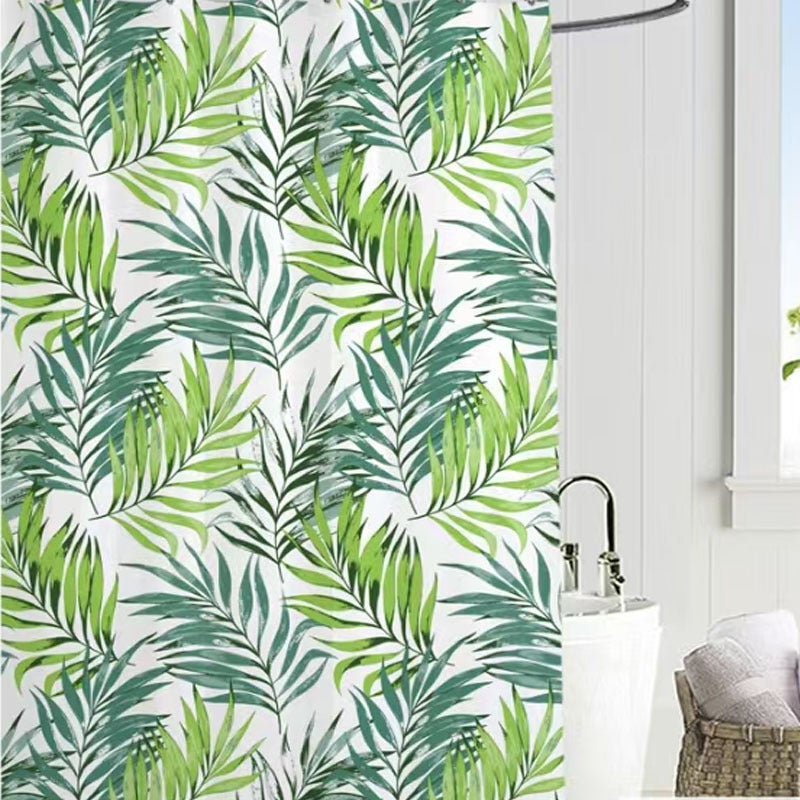 general PEVA Shower Curtain with Starfish Pattern, Waterproof Bathroom Partition with Hooks - Image 1
