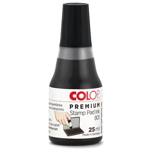 COLOP Non-Toxic, Water Based 801 Premium Ink (Black, 25 ml) - Image 1