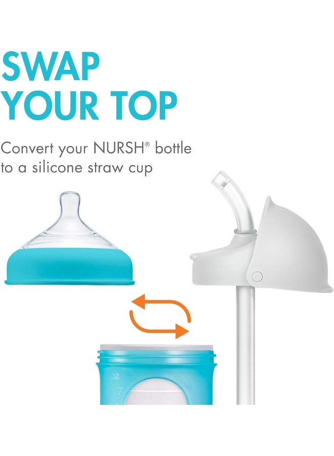 Boon NURSH Silicone Straw Conversion Top, Straws for NURSH Baby Bottles, 2-Pack,2 Count (Pack of 1) - Image 2