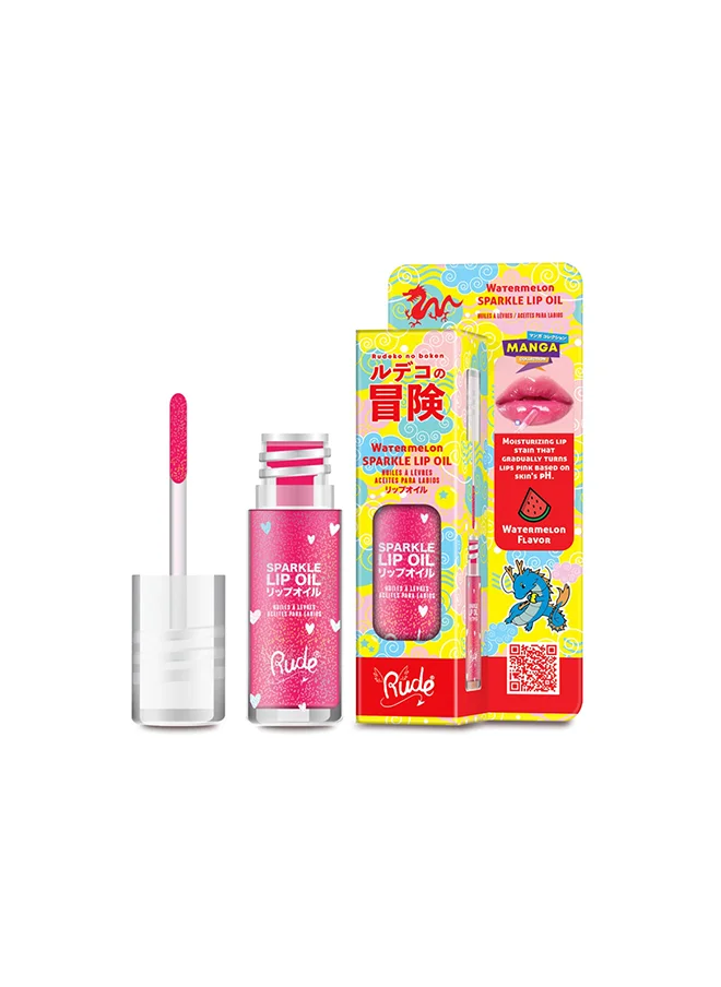 Rude Manga Collection Manga Sparkle Lip Oil - Watermelon