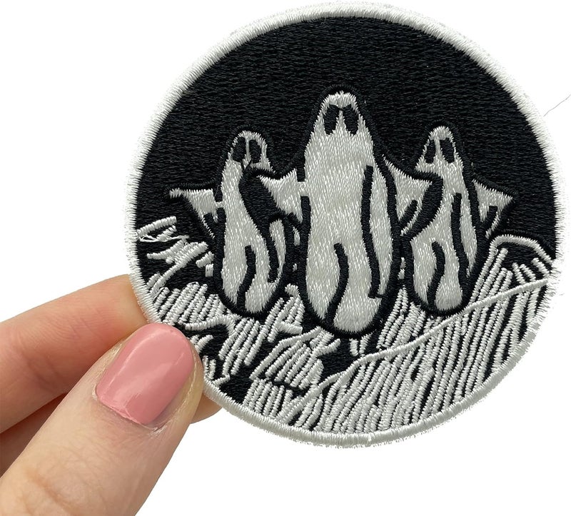 D Care World Ghost Geister On Night Iron Patch Spirit Patches Ironing Boards Tabs Patches Embroidered Badge Iron On Sew On Emblem Cloth Stickers  - Image 1