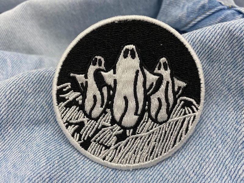 D Care World Ghost Geister On Night Iron Patch Spirit Patches Ironing Boards Tabs Patches Embroidered Badge Iron On Sew On Emblem Cloth Stickers  - Image 4