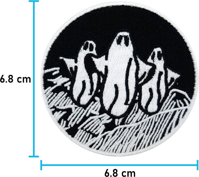 D Care World Ghost Geister On Night Iron Patch Spirit Patches Ironing Boards Tabs Patches Embroidered Badge Iron On Sew On Emblem Cloth Stickers  - Image 3