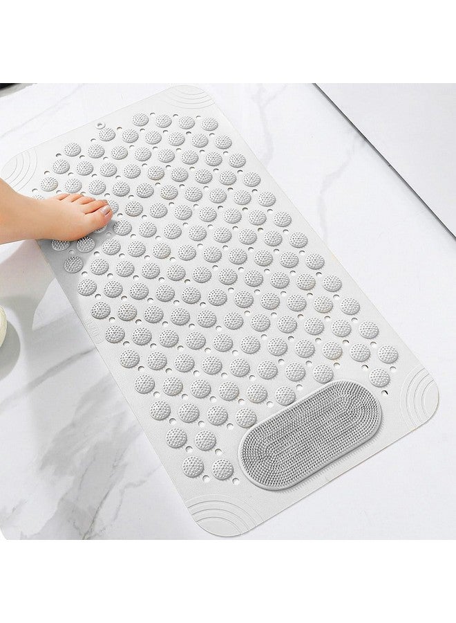 XXSSIER Anti Skid Mat for Bathroom Floor Bathroom Anti Slip Mat Bathtub Bath Shower Mat with Suction Cups & Drain Holes Foot Massage Scrubber for Kids & Adults Bath Mat 70 x 35 CM (White) - Image 5