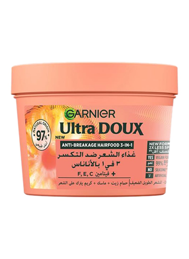 Garnier Ultra Doux Hair Food Anti-Breakage Pineapple 3-In-1 Hair Mask For Long Fragile Hair  - Image 1