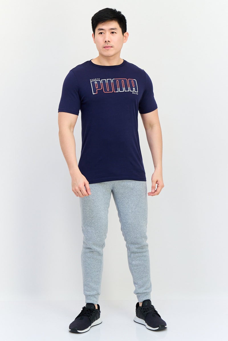 PUMA Men Sportswear Fit Short Sleeve Outdoor T-Shirt, Navy - Image 3