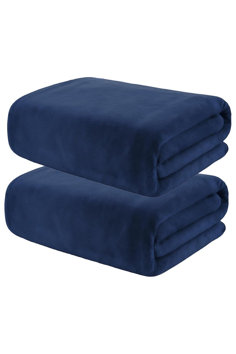 Fabienne 2-Pc Over-Sized Beach Towel 100x200cm Microfiber Extra Large Bath Sheet Pool Towel Yoga Towel Spa Towel Soft, High Absorption and Quick-Drying Navy Blue - Image 1