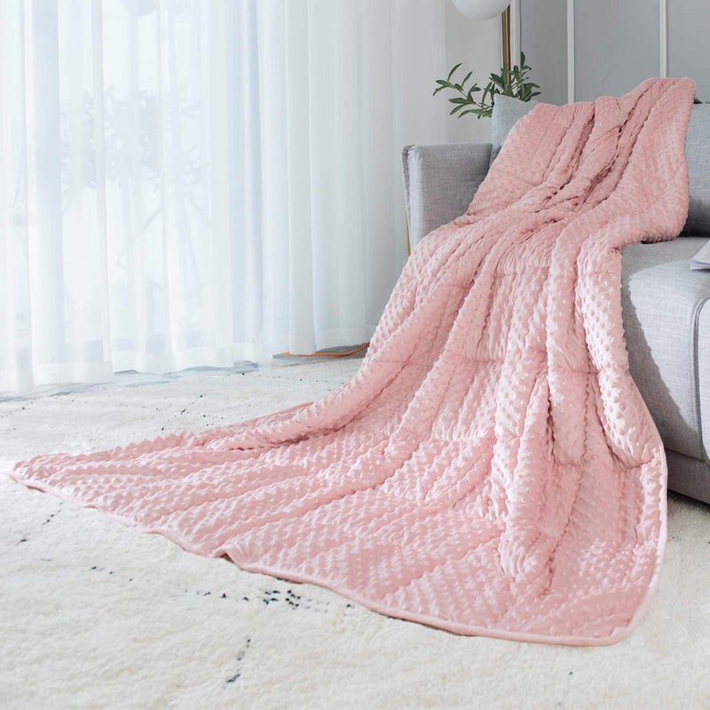 ALANSMA Reversible Weighted Blanket for All Season Luxury Velvet Warm and Cool Adult Kids 5Lb Weighted Blanket Enjoy Sleeping AnywherePink36x48 5lbs