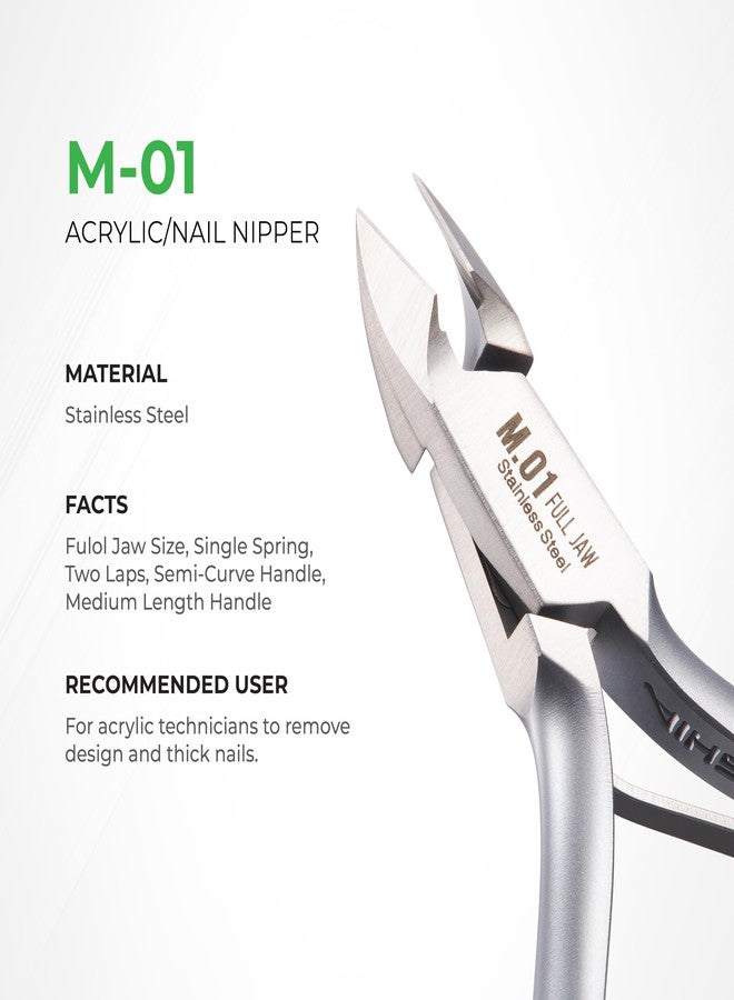 NGHIA Stainless Steel Nail Nipper - M-01, Precision Acrylic Nipper with Grey Plated Jaw, Curve Handle, and Single Spring - Image 3