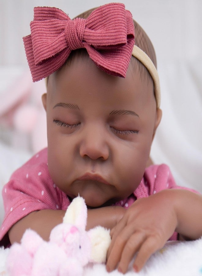 Milidool Reborn Baby Dolls Black Girl - 18-inch Realistic Baby Dolls, Lifelike Soft Vinyl Black American Doll, Nice Gift for Kids, Pre-Parents, Grand-Parents, Doll Collectors - Image 2