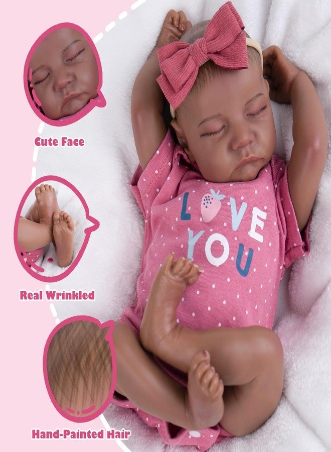 Milidool Reborn Baby Dolls Black Girl - 18-inch Realistic Baby Dolls, Lifelike Soft Vinyl Black American Doll, Nice Gift for Kids, Pre-Parents, Grand-Parents, Doll Collectors - Image 3