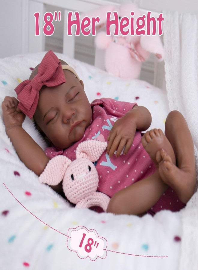 Milidool Reborn Baby Dolls Black Girl - 18-inch Realistic Baby Dolls, Lifelike Soft Vinyl Black American Doll, Nice Gift for Kids, Pre-Parents, Grand-Parents, Doll Collectors - Image 5