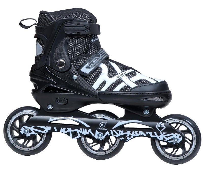 Lefan 100mm 3 Wheel Adjustable Inline Skates for Kids to Adults, Triskates for Children, Skating Shoes- Roller Skate Shoes, PU Speedy Wheels with ABEC-7 Bearings - Image 2