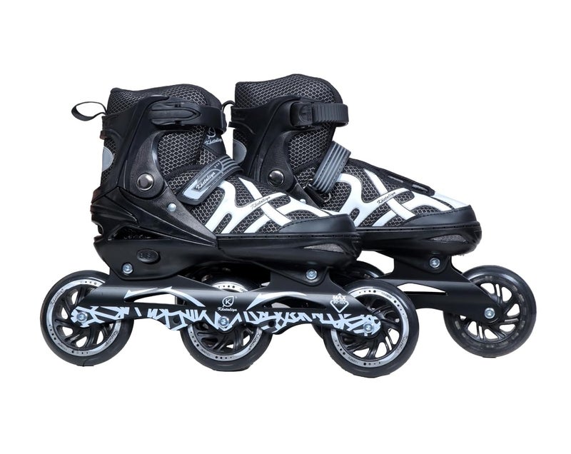 Lefan 100mm 3 Wheel Adjustable Inline Skates for Kids to Adults, Triskates for Children, Skating Shoes- Roller Skate Shoes, PU Speedy Wheels with ABEC-7 Bearings - Image 1
