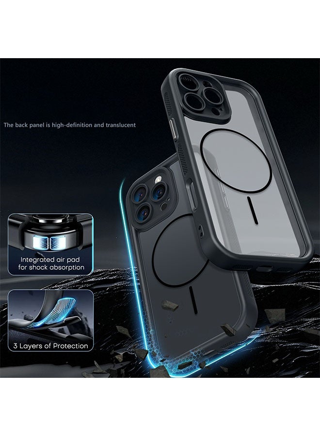 ليدين جراب MagSafe الهجين المقاوم للصدمات لهاتف iPhone 17 Pro Max، واقي للكاميرا، ظهر شفاف - Image 4