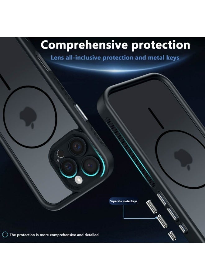 ليدين جراب MagSafe الهجين المقاوم للصدمات لهاتف iPhone 17 Pro Max، واقي للكاميرا، ظهر شفاف - Image 3