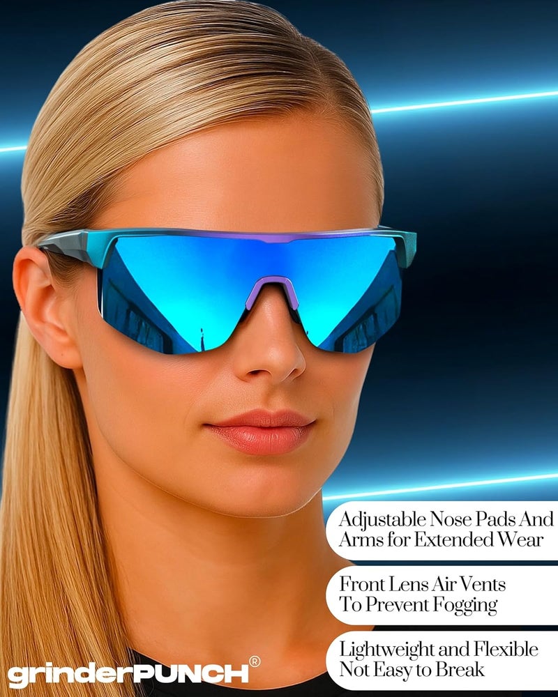 grinderPUNCH Running Baseball Sunglasses for Men Women Sports Cycling Glasses Softball Sunglasses UV400 Protection - Image 4