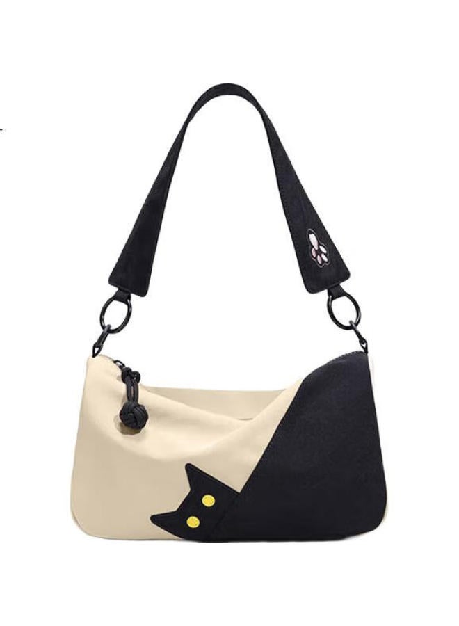 Noxxon New Cat Style Armpit Bag Large Capacity High-End Commuting Crossbody Shoulder Bag Khaki Color Medium Size - Image 3