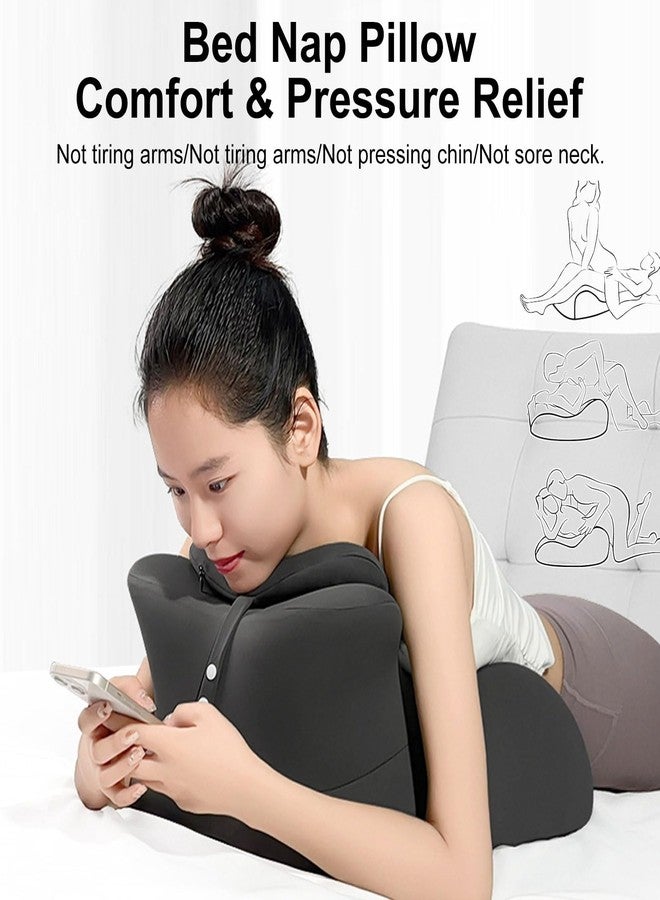 Prone Pillow for Sleeping, 27° Ergonomic Memory Foam Wedge Pillow, Face Down Pillow for Stomach Sleepers, Support for Neck & Back Tension, Bed Reading & Nap Support - Image 2