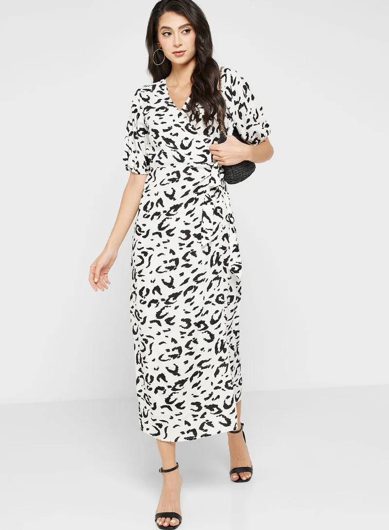 VERO MODA Printed V-Neck Dress