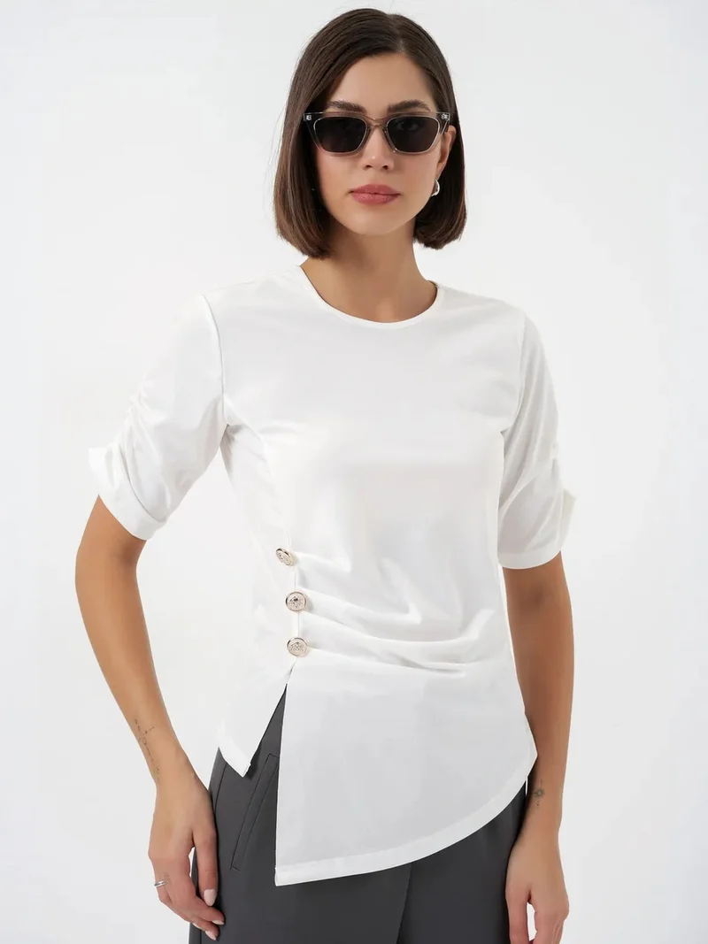 بيغ دارت BDART Crew Neck Buttoned Blouse