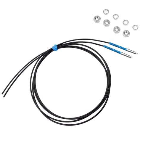 BOJKEON FT410 Fiber Optic Sensor,Through-Beam Reflection Fiber Optic,1m Line Length,M4 Sensor Probe Through-Beam Reflection Optical Sensor - Image 1