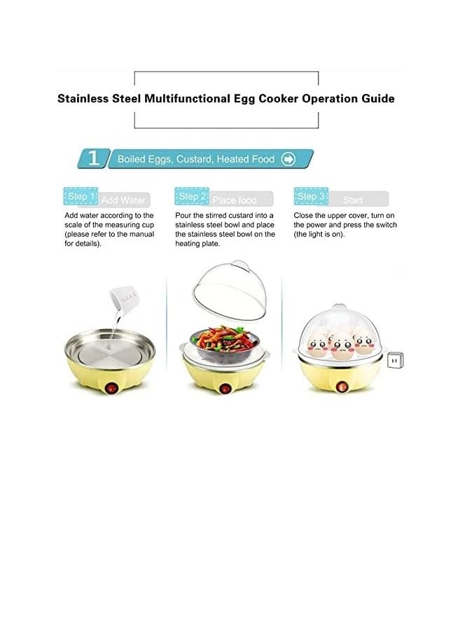 Stainless Steel Electric Egg Boiler  Yellow/White - Image 4