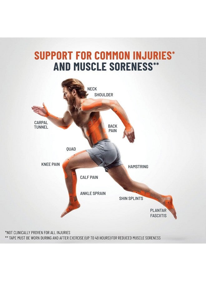 كيه تي تيب شريط رياضي KT Tape PRO Extreme، شريط رياضي صناعي كبير الحجم، 150 شريطًا، شرائط مقطوعة مسبقًا بطول 10 بوصات، لون أسود - Image 2