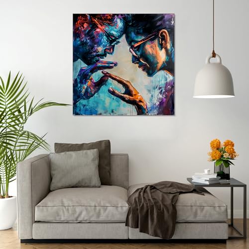 The Castle Decor Modern Abstract Multiface Painting with Frame Big Size (24X24) Wall Art for Living Room, Bedroom, Drawing Room, Hotels-Wooden Framed-Digital Painting - Image 3