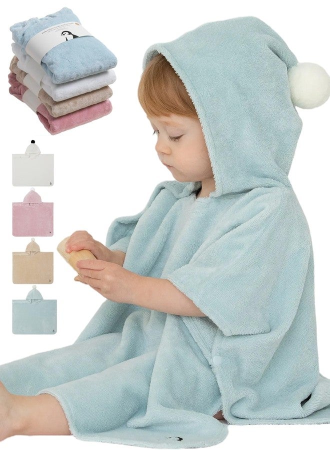 Konny منشفة كونى للأطفال بغطاء رأس، فاخرة وسميكة وناعمة الملمس، ماصة، مصنوعة من رايون البامبو وقطن، منشفة استحمام وشاطئ للأطفال، أوكو-تيكس، للأطفال حديثي الولادة من الأولاد والبنات (نعناعي، متوسط)  - Image 1