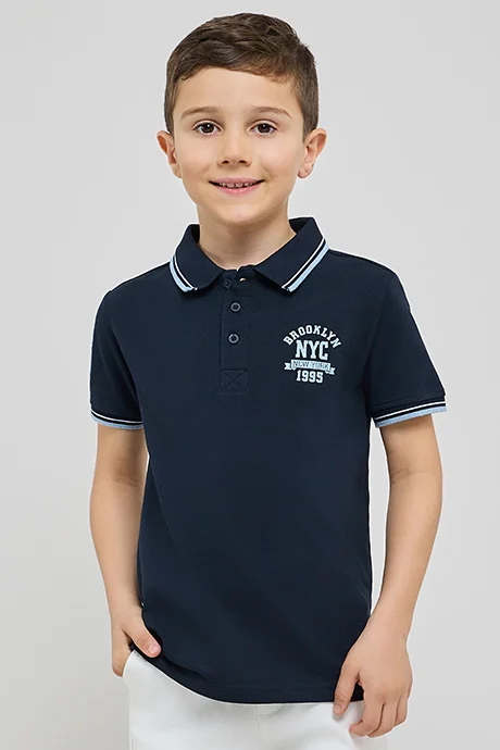 أر أند بي Printed Polo T-Shirt with Short Sleeves