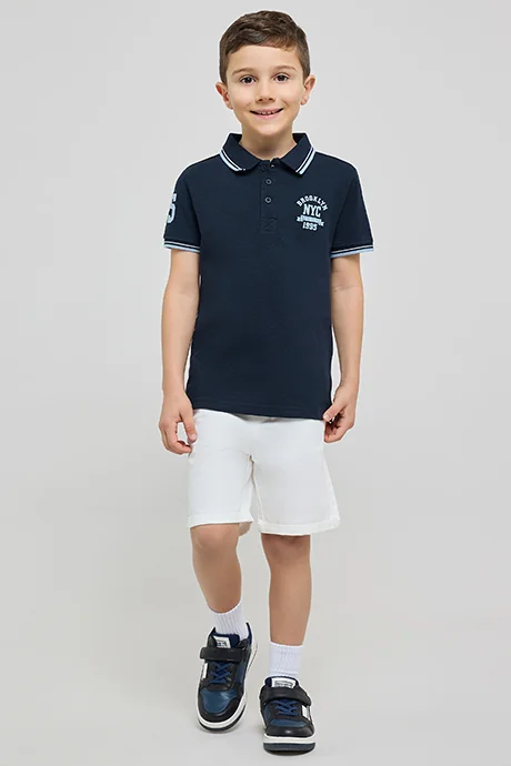 أر أند بي Printed Polo T-Shirt with Short Sleeves