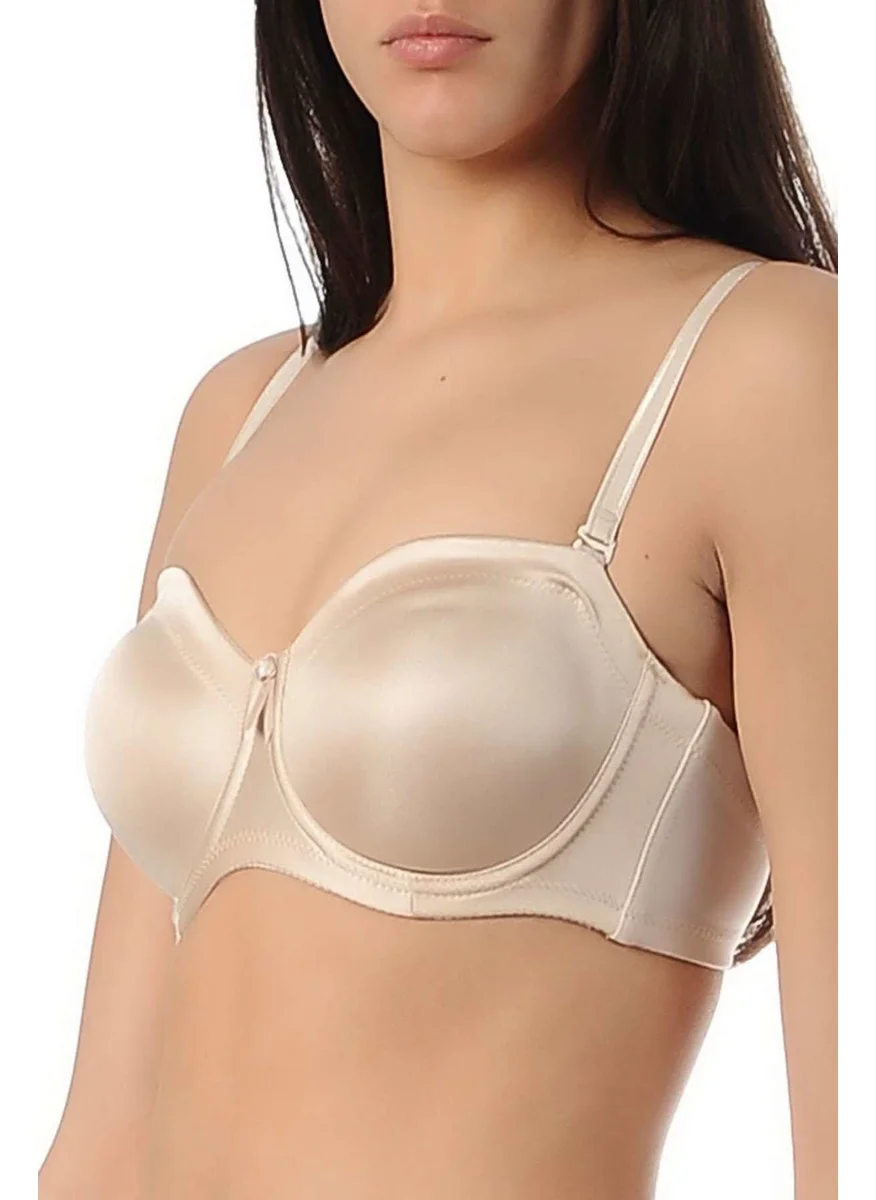 Yeni İnci New Pearl Wire Supported Covered Strapless Strap Minimizer Bra 1680