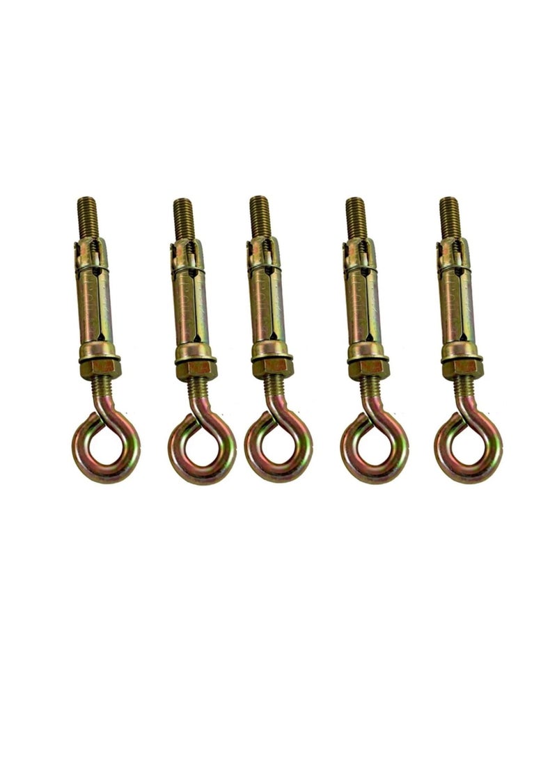 Robustline High Strength Metal Sleeve Shield Closed Hook/Eye Hook | Open Hook Anchor Bolt Pack of 5 (CLOSED HOOK, 6 MM) - Image 2
