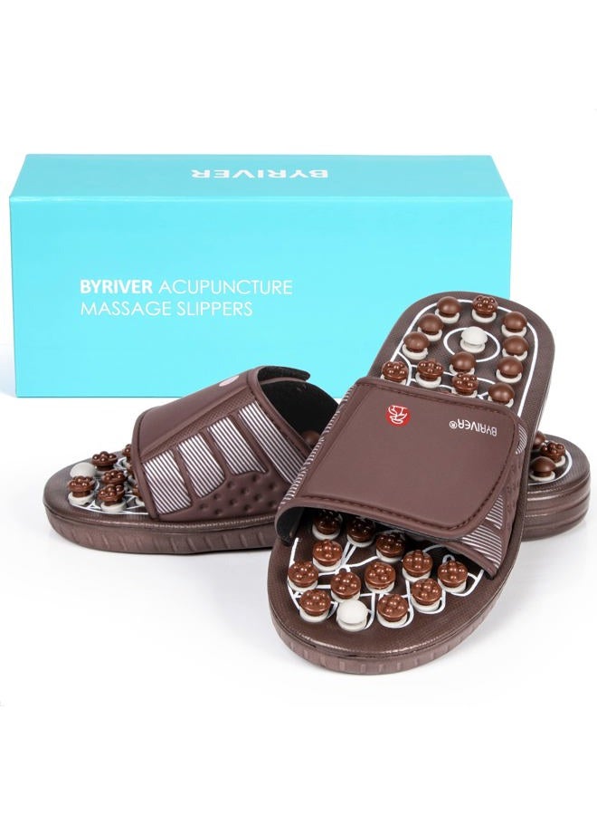 BYRIVER Acupressure Foot Massage Mat, Reflexology Tools, Spiky Ball Roller Therapy Sandals Shoes Slippers, Relief Muscle Fatigue, Sciatica, Heel, Lower Back Pain (03L) - Image 2