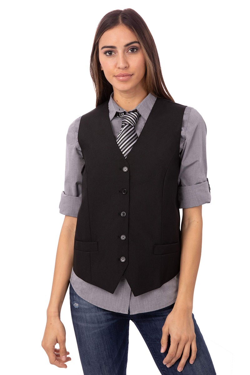 Chef Works Women's Essential Vest, Black, Small - Image 4