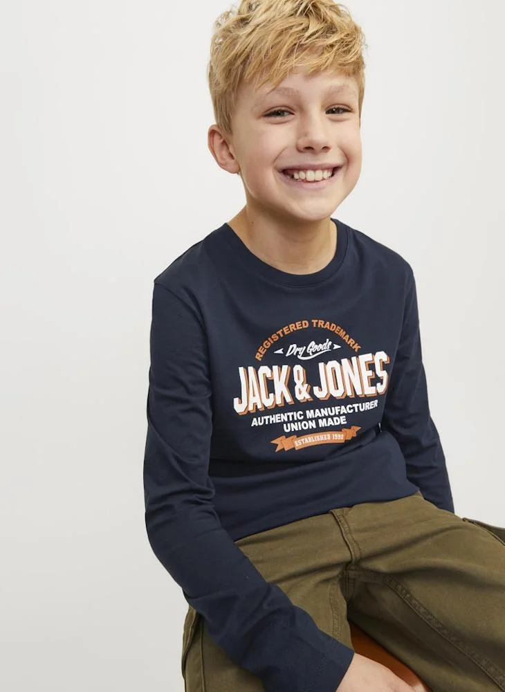 Jack & Jones Junior Kids Slogan Crew Neck T-Shirts