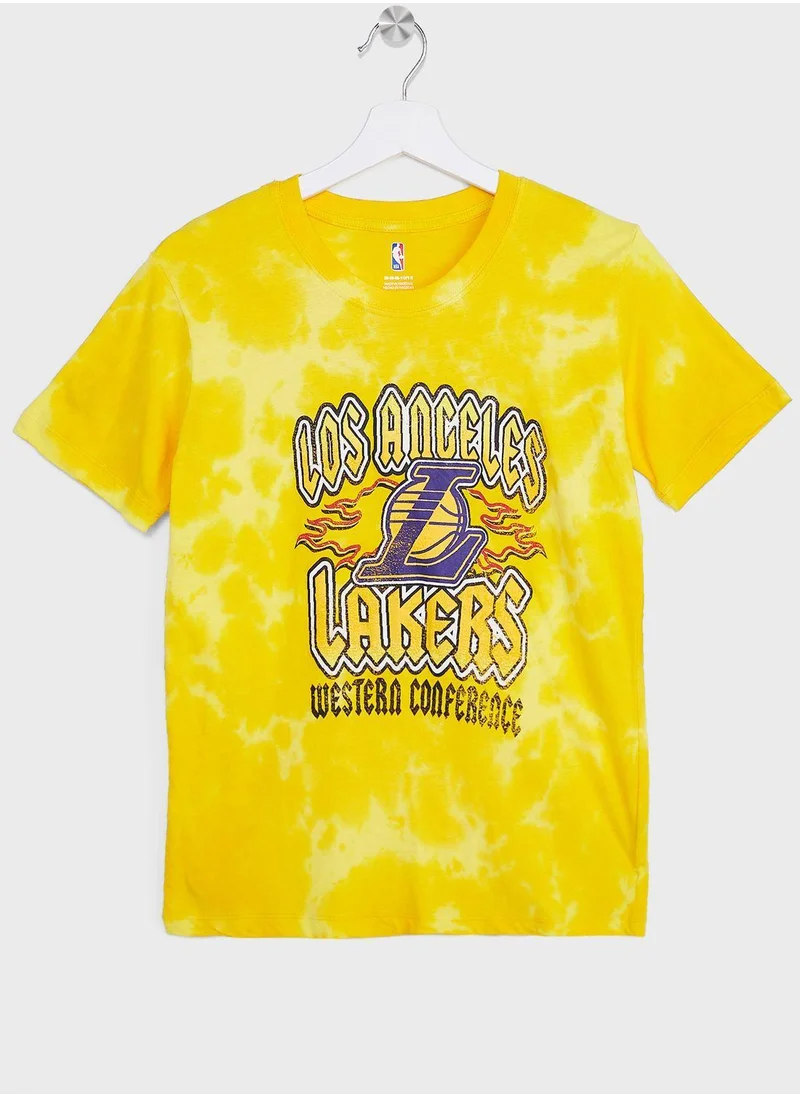 NBA Los Angeles Lakers School Of Rock Bleach Out T-Shirt