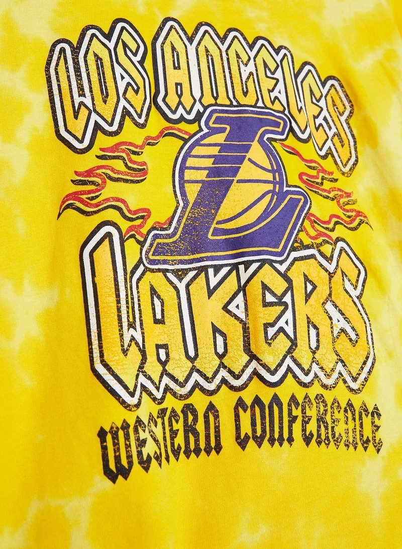 NBA Los Angeles Lakers School Of Rock Bleach Out T-Shirt
