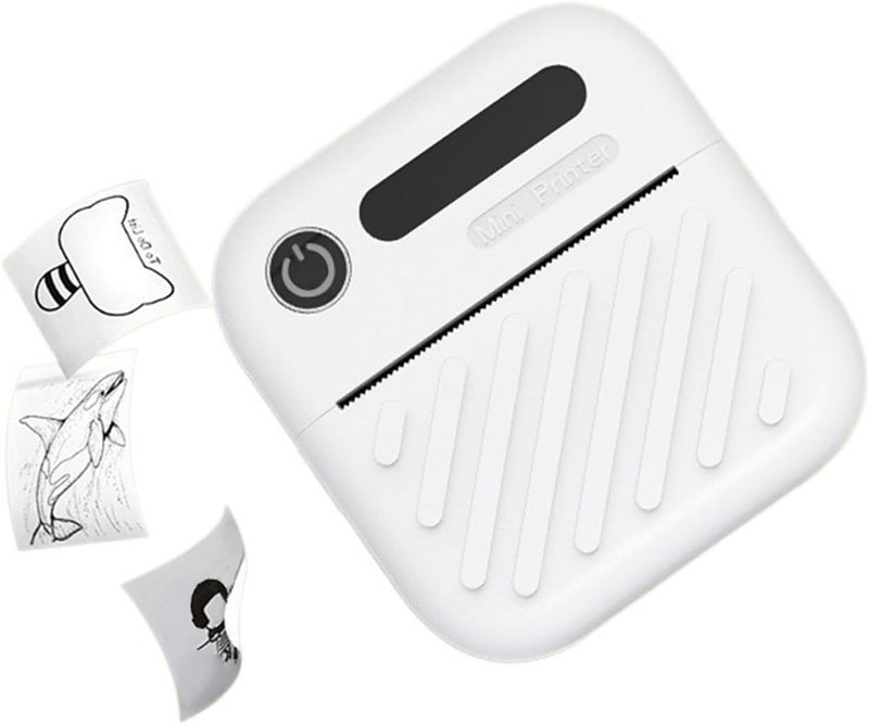AUNMAS Sticker Printer, 10 Meters Bluetooth Connectivity APP Control 200 DPI Resolution Thermal Label Printer for Home School Office - Image 1