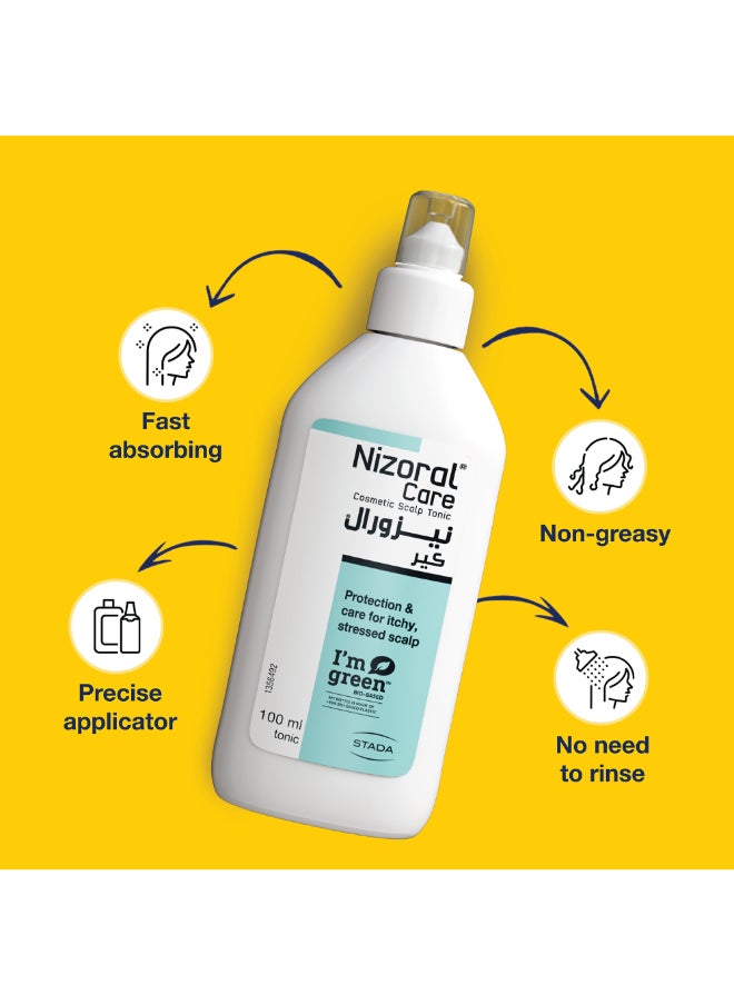 Nizoral Leave-in Scalp Tonic, Soothes Itchy Irritated Scalp, Provides Cooling Relief, Hydrates and Balances, Lightweight Leave-In Formula, For All Hair Types, 100ml