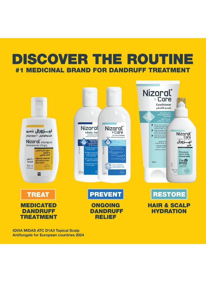 Nizoral Leave-in Scalp Tonic, Soothes Itchy Irritated Scalp, Provides Cooling Relief, Hydrates and Balances, Lightweight Leave-In Formula, For All Hair Types, 100ml