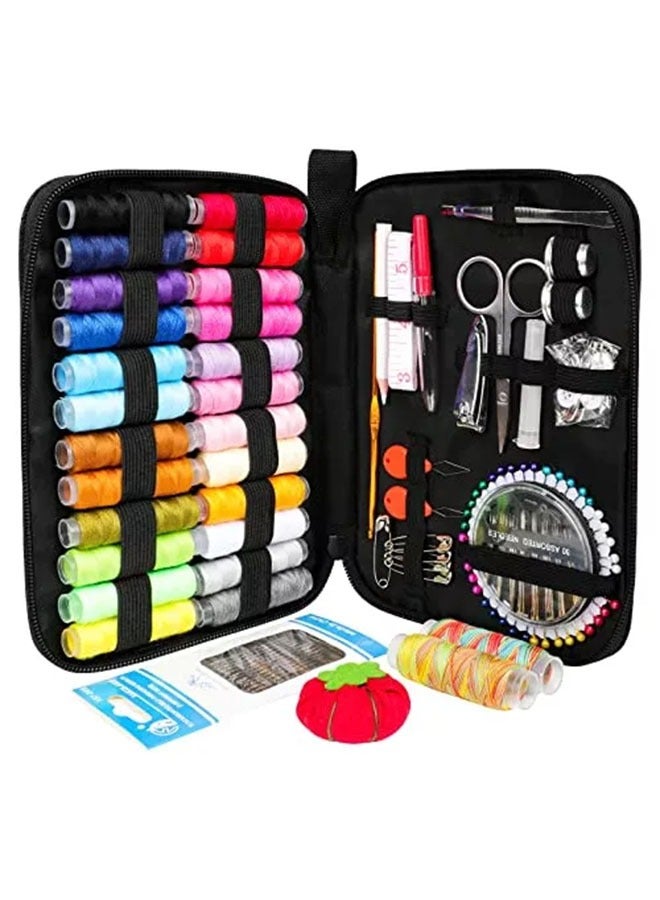 132Pcs Mini Portable Sewing Supplies Accessories For Adults, Beginners, Children, Travelers, Emergency Repairs, Home Diy, Including Thread, Needles, Scissors  - Image 1