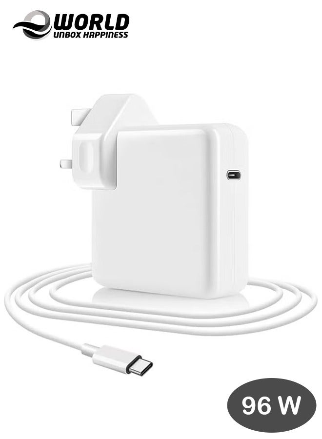 Eworld 96W USB-C Fast Charger for MacBook Pro/Air, Power Adapter with Type-C Cable, Compatible with 16/15/14/13'' 2016 – 2020 Laptops, Tablets & Smartphones, Supports Thunderbolt & iPhone 15 Charging. Included USB C to C Cable (6.57ft/2m)  - Image 1