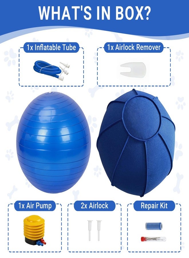 VOXGET Herding Ball for Dogs and Horses, 25" Thickened Durable Herding Ball Set for Australian Shepherd, Interactive Dog Training Toy for Medium Large Breeds Outdoor Play and Exercise Agility (Blue,L) - Image 5