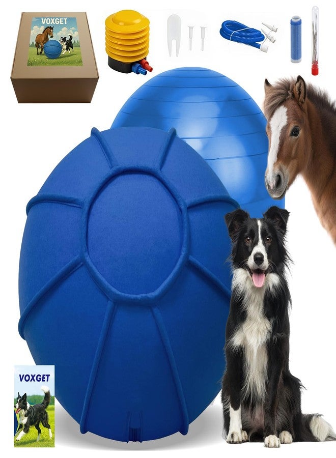 VOXGET Herding Ball for Dogs and Horses, 25" Thickened Durable Herding Ball Set for Australian Shepherd, Interactive Dog Training Toy for Medium Large Breeds Outdoor Play and Exercise Agility (Blue,L) - Image 1