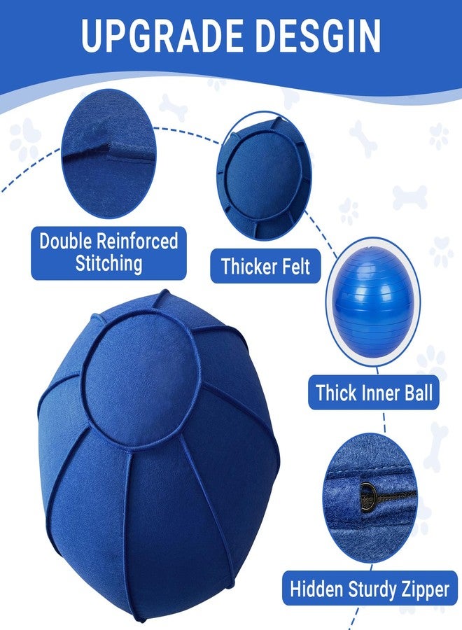 VOXGET Herding Ball for Dogs and Horses, 25" Thickened Durable Herding Ball Set for Australian Shepherd, Interactive Dog Training Toy for Medium Large Breeds Outdoor Play and Exercise Agility (Blue,L) - Image 2