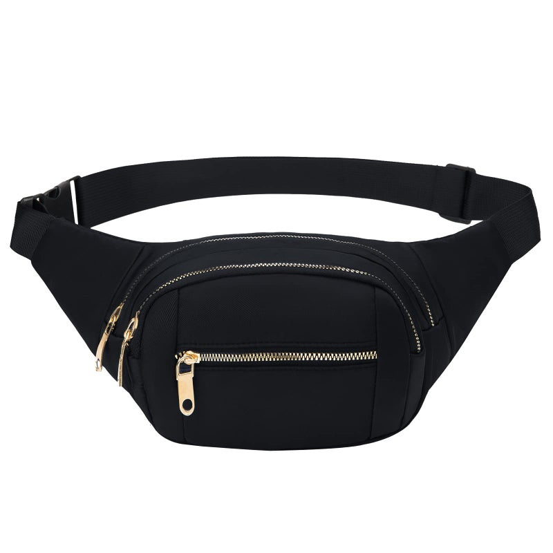 DAITET Fashionable Fanny Pack for Men&Women,Large Waist Bag & Hip Bum Bag with Adjustable Strap for Outdoors Workout Traveling Casual Running Hiking Cycling(Black Gold) - Image 1